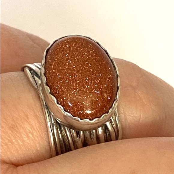 Silpada 925 Ring Goldstone size 8.25 Sterling - Picture 2 of 12